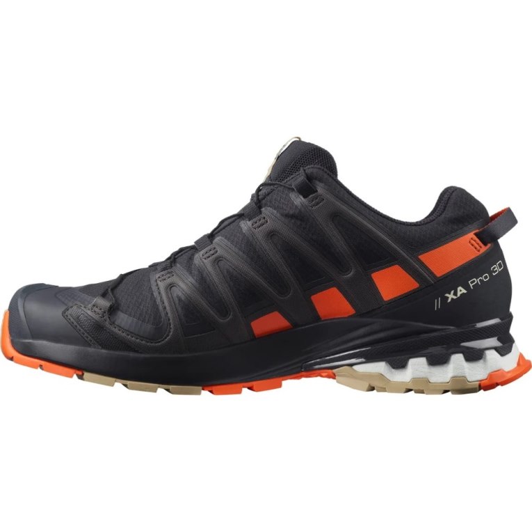 Tenis Para Trail Running Salomon Xa Pro 3d V8 GTX Hombre Negros Naranjas | MX MCGP095